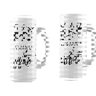 My Favorite Workout Wine Lover Quote Womens Exercise Graphic Print Coffee Mug - Monsterry