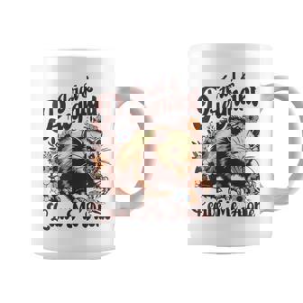 Feral And Pregnant Leave Me Alone Pregnancy Opossum Graphic Print Coffee Mug - Monsterry