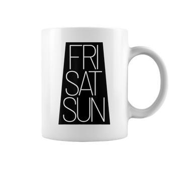 Finally Weekend Celebrate Fri Sat Sun Weekdays Graphic Print Coffee Mug - Monsterry