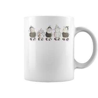 Five Wool Sheep I Sheep With Comic Sheep Tassen - Geschenkecke