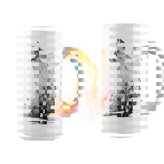 Fox Art Animal Lover Motif Animal Artwork Fox Graphic Print Coffee Mug - Monsterry