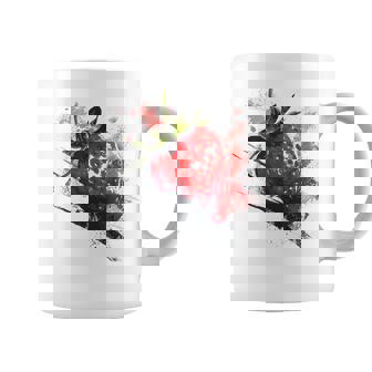 Fresa Diseño Abstracto Pintura Fruta Fresa Taza de café - Regaloses