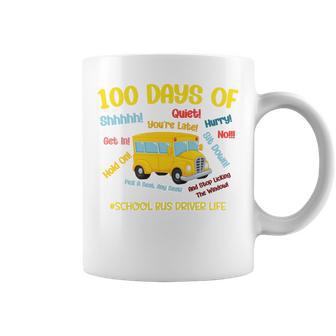 100 Days School Bus Driver 100E Jour D'école Manche Longue Tasse - Cadeauxyz