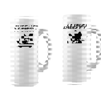 Black Cat Anti Trump Political Men Coffee Mug | Mazezy