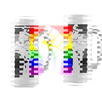 Gay Pride Resist Fist Rainbow Flag LGBTQ Shirt Graphic Print Coffee Mug - Monsterry