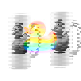 Gay Rubber Duck LGBTQ Rainbow Flag Pride Ducky Graphic Print Coffee Mug - Monsterry
