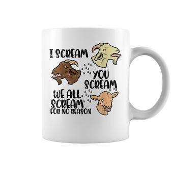 Goat I Scream You Scream Farm Animal Men Women Kids Graphic Print Coffee Mug - Monsterry