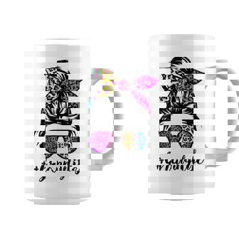 Granny Life With Rainbow Leopard Messy Bun Mother's Day Coffee Mug | Mazezy