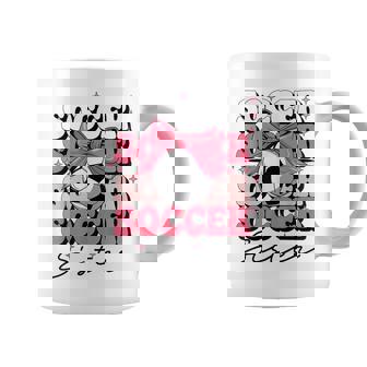 Groovy Soccer Sister Coquette Bow Soccer Coffee Mug - Seseable