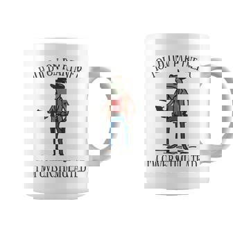 Hold On Partner I'm Overstimulated Cowboy Frog Vintage Coffee Mug - Thegiftio UK