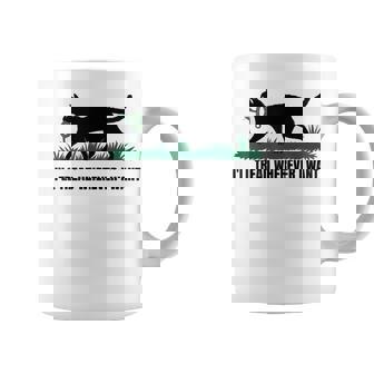 I'll Tread Wherever I Want Cat Lovers Adults Yellow Small Short Sleeve V-Neck Modern Animal Print Cat Themed Everyday Casual Coffee Mug - Monsterry