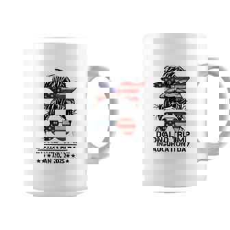 Inauguration Day 2025 Trump Girl Messy Bun Bleached Coffee Mug - Thegiftio UK