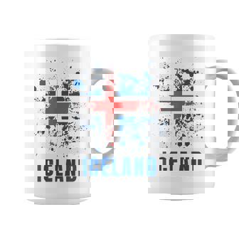 Islandia Retrointage Acuarelas Deporte Bandera Islandesa Taza de café - Regaloses