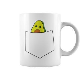 Lindo Aguacate En El Bolsillo Alimentoegetariano Avocado Cuello Taza de café - Regaloses