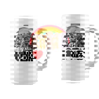 I Love Dogs Shirt Cute Rainbow Shirt I Heart Dogs Graphic Print Coffee Mug - Monsterry