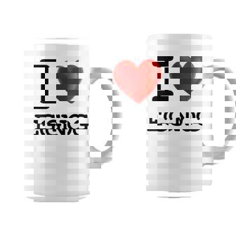 I Love EGGNOG Drink Beverage Heart T Shirt Graphic Print Coffee Mug - Monsterry