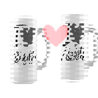 I Love Elizabeth Nombre Personalizado Chica Amiga Corazón Taza de café - Regaloses