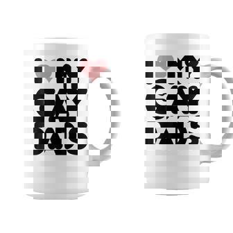 I Love My Gay Dads I Heart My Gay Dads LGBTQ Quotes Graphic Print Coffee Mug - Monsterry