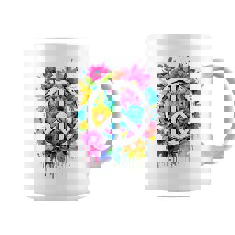 Love Peace Flower Power Signe De Paix Années 70 Et 60 Hippie Tasse - Cadeauxyz