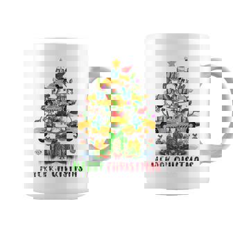 Merry Christmas Santa Road Rollers Xmas Tree Light Present Graphic Print Coffee Mug - Monsterry