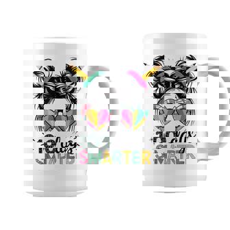 Messy Hair Bun 100 Days Smarter 100Th Day Of School Kid Girl Coffee Mug - Seseable