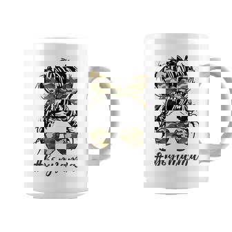 Mom Boy Mommy Messy Hair Bun Camouflage Mama Coffee Mug | Mazezy