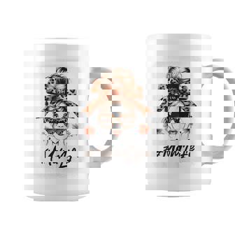 Mom Life Messy Hair Bun Leopard Mother's Day Coffee Mug | Mazezy