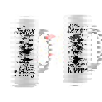 On The Naughty List I Regret Nothing Cat Christmas Lights Graphic Print Coffee Mug - Monsterry