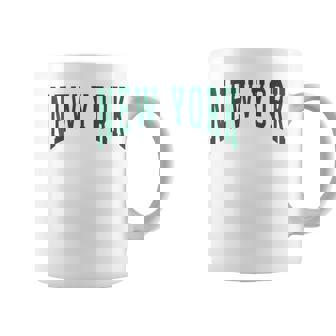 New York Ny GreenWhite Arch Style Vintage Retro Coffee Mug - Thegiftio UK