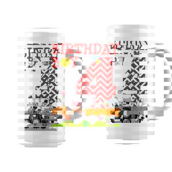 Niños Tractor Farming 4Th Birthday Boy's Taza de café - Regaloses