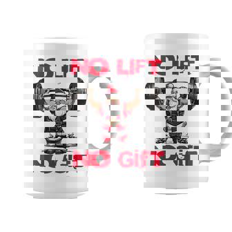 No Lift No Santa Claus Fitness Gym Workout Christmas Graphic Print Coffee Mug - Monsterry
