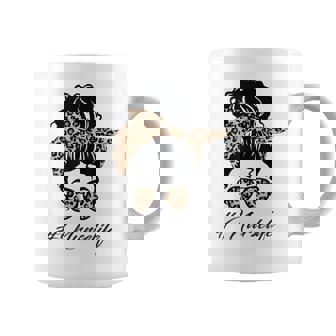 Nurse Life Leopard Messy Bun Hair Glasses Nurse Coffee Mug | Mazezy