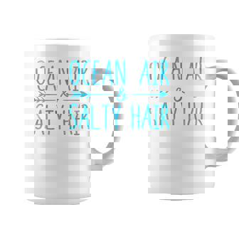 Ocean Air Salty Hair Girls Vacation Summer Throwback Graphic Print Coffee Mug - Monsterry
