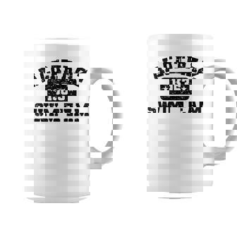 Old Man And The Ts Alcatraz Swim Team Vintage Athletic Distressed Graphic Print Coffee Mug - Monsterry