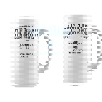 Olive Branch Mississippi MS Vintage Sports Navy Print Graphic Print Coffee Mug - Monsterry