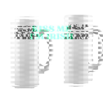 Original Kiss Me I'm Irish Quote Y2k Aesthetic 2000s Graphic Print Coffee Mug - Monsterry