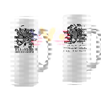 Peace Love America American Flag Leopard Men 4th Of July Graphic Print Coffee Mug - Monsterry