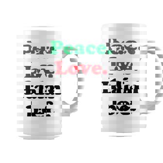 Peace Love Italian Beef Sandwich Chicago Foodie Food Graphic Print Coffee Mug - Monsterry