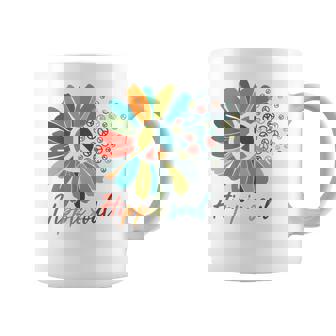 Peace Sign Sunflower Hippie Soul 60's Retro Freethinker Graphic Print Coffee Mug - Monsterry