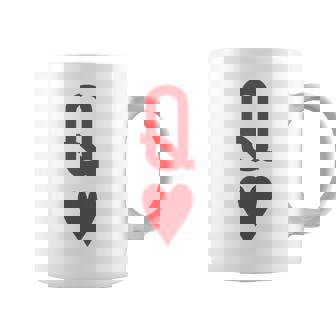 Queen Of Hearts King Of Heart Couple Matching Letter Q Coffee Mug | Mazezy