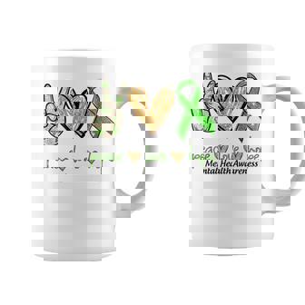 Regalos De Concientización Sobre Salud Mental Green Peace Love Hope Taza de café - Regaloses