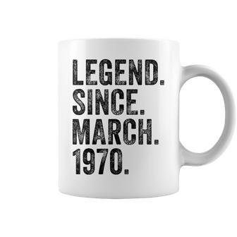 Retro 1970 Birthday March Born Legend Since 1970 Taza de café - Regaloses