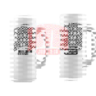 Retro Checked Christian Valentines Loved 3 Coffee Mug | Seseable UK