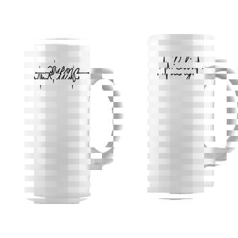 Riesling ECG Heartbeat Heart Beat Pulse Wine Champagne Graphic Print Coffee Mug - Monsterry