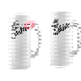 Sabrina Bold Red Lips Personalized Name For And Girls Coffee Mug | Seseable UK