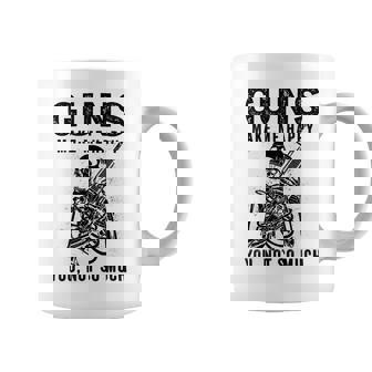 Skeleton Guns Make Me Happy You Not So Much Graphic Print Coffee Mug - Monsterry