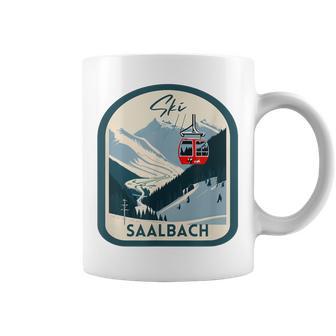 Ski Saalbach Retrointage Style Saalbach Skiing Gray Tassen - Geschenkecke