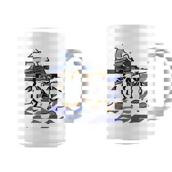 Smilemoreteesa Penguins And Rocks Nature Abstract Graphic Print Coffee Mug - Monsterry