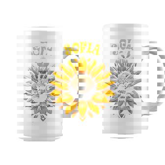 Sofia Hermoso Diseño De Girasol Para Niñas Con Nombre Sofia Manga Larga Taza de café - Regaloses