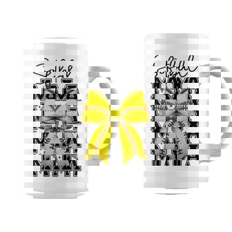 Softball Mama Coquette Bow Softball Mom Women Coffee Mug - Seseable